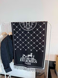 Hermès Fringed Logo-Motif Scarf — hero