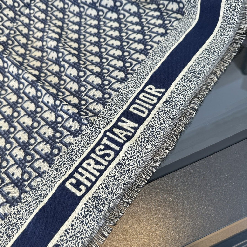 Dior Fringed Patterned Shawl — detail