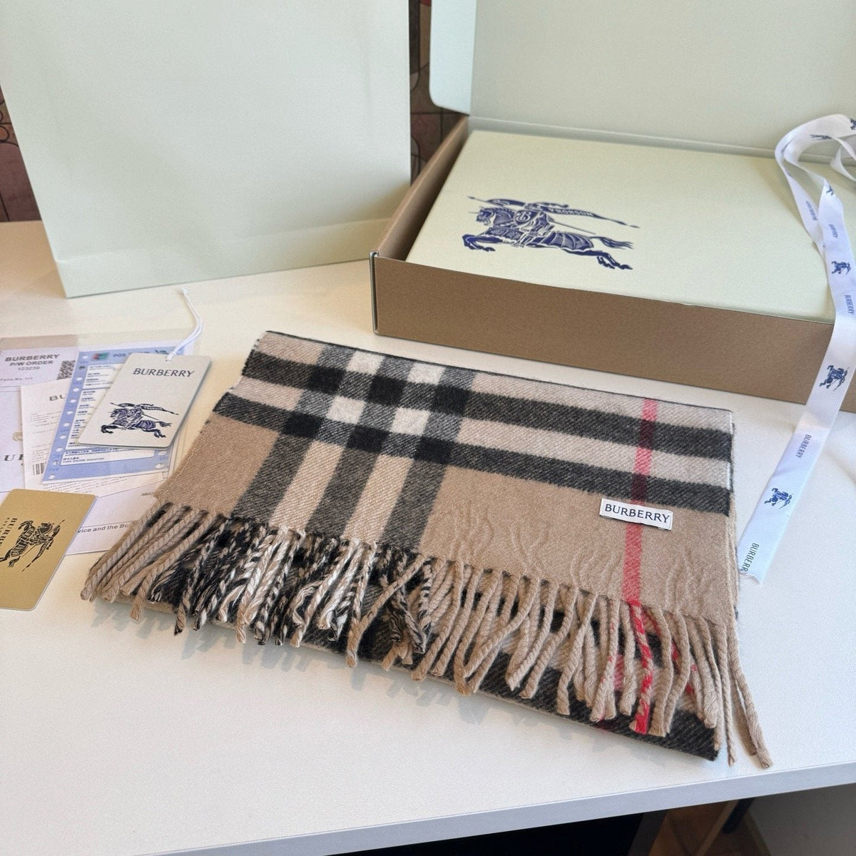 Burberry Reversible Check Monogram Scarf — front